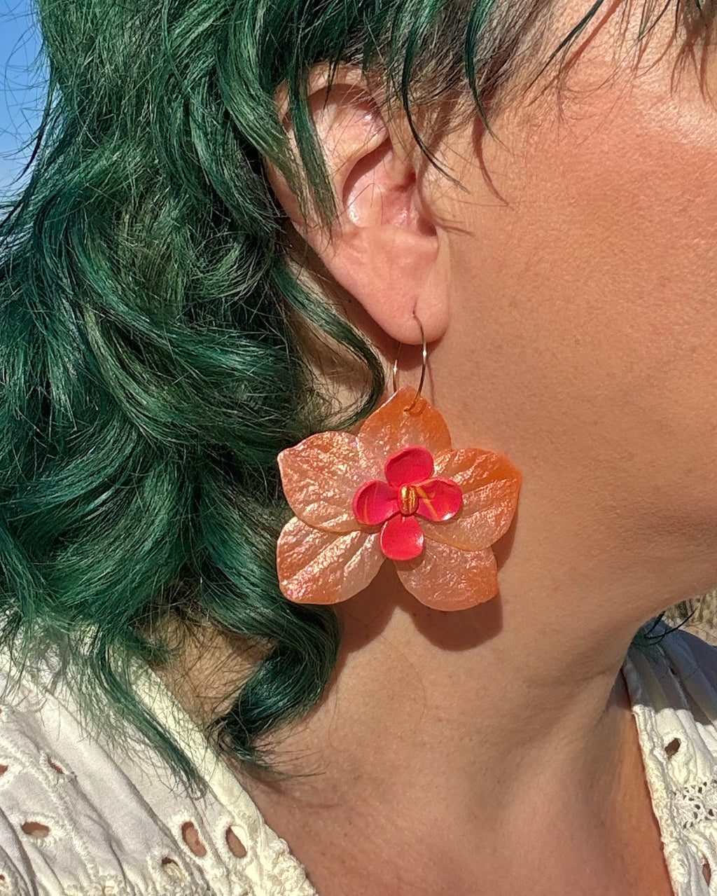 Pendientes Orquídea Maxi Tornasol