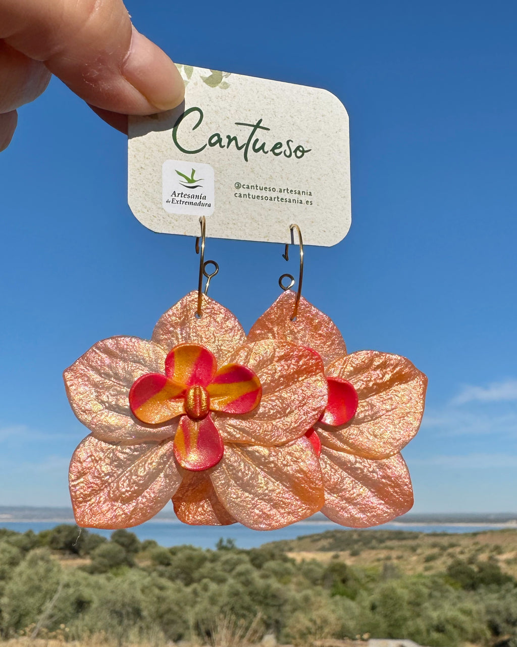 Pendientes Orquídea Maxi Tornasol