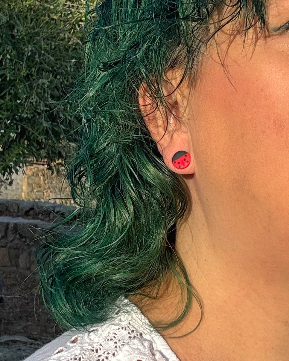 Pendientes botón Minis Margarita / Mariquita