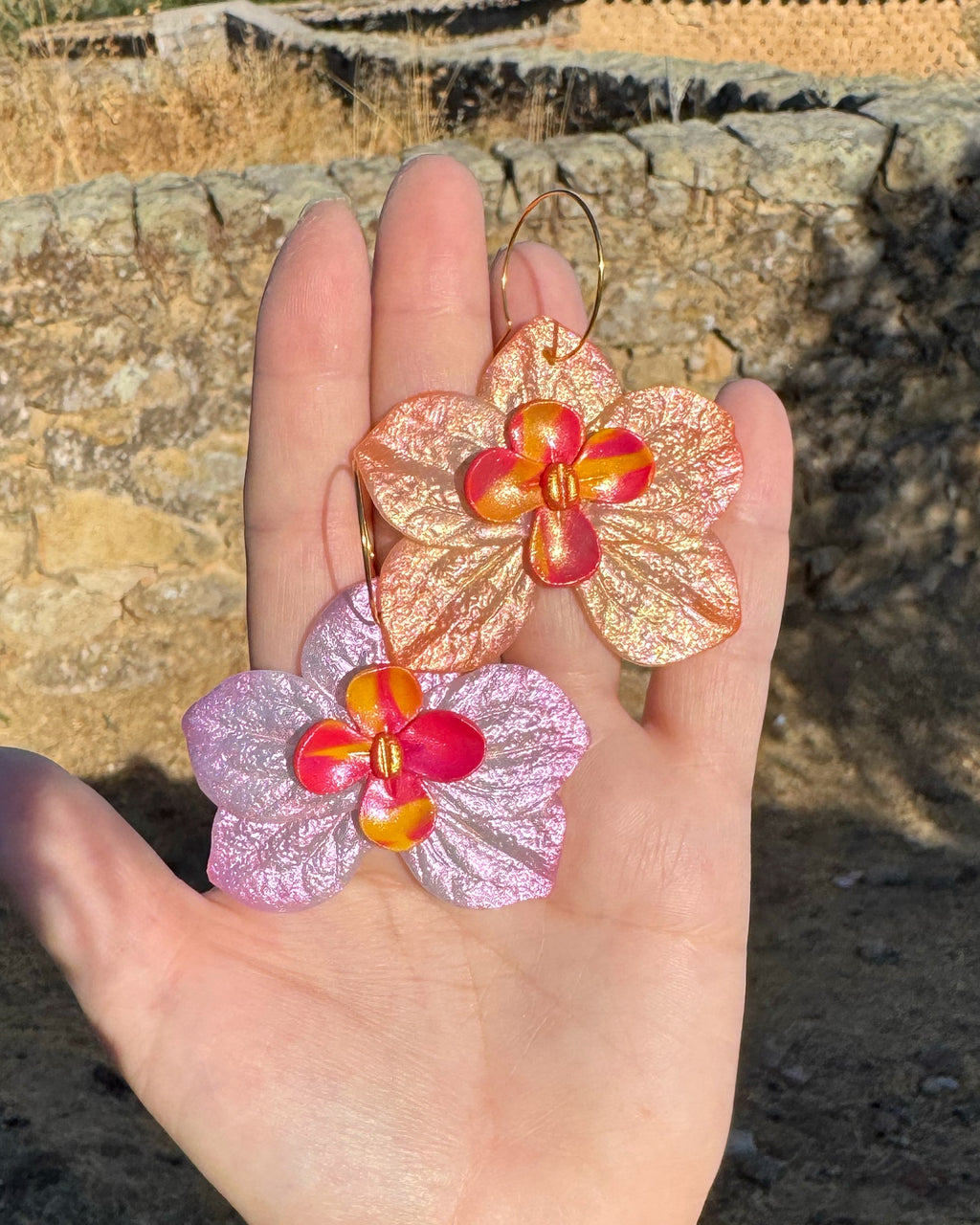 Pendientes Orquídea Maxi Tornasol