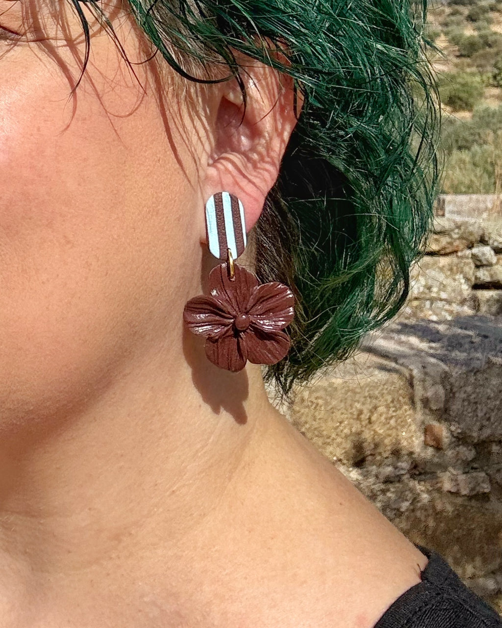 Pendientes Granadilla Rayas