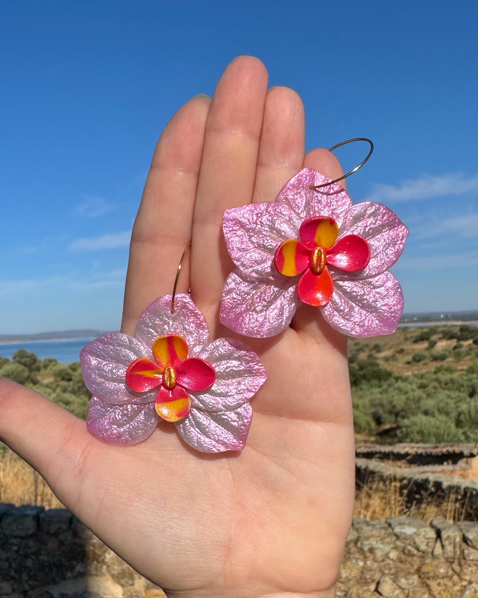 Pendientes Orquídea Maxi Tornasol