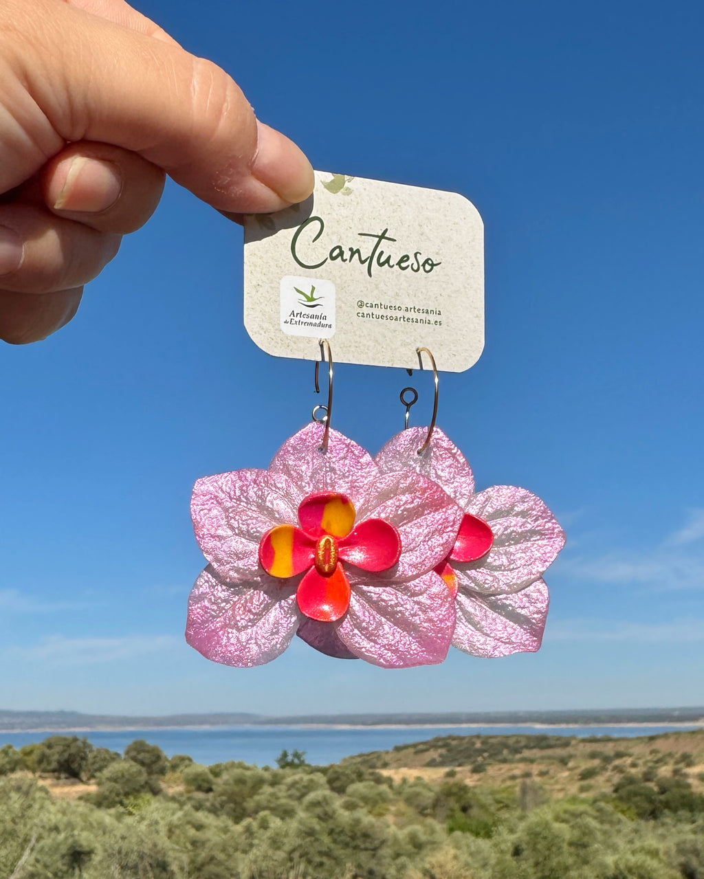 Pendientes Orquídea Maxi Tornasol