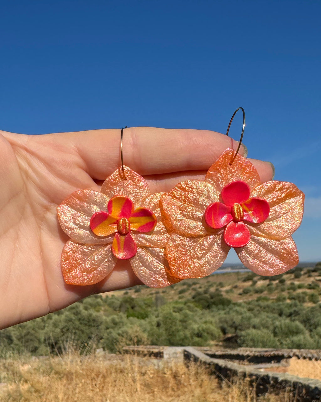 Pendientes Orquídea Maxi Tornasol