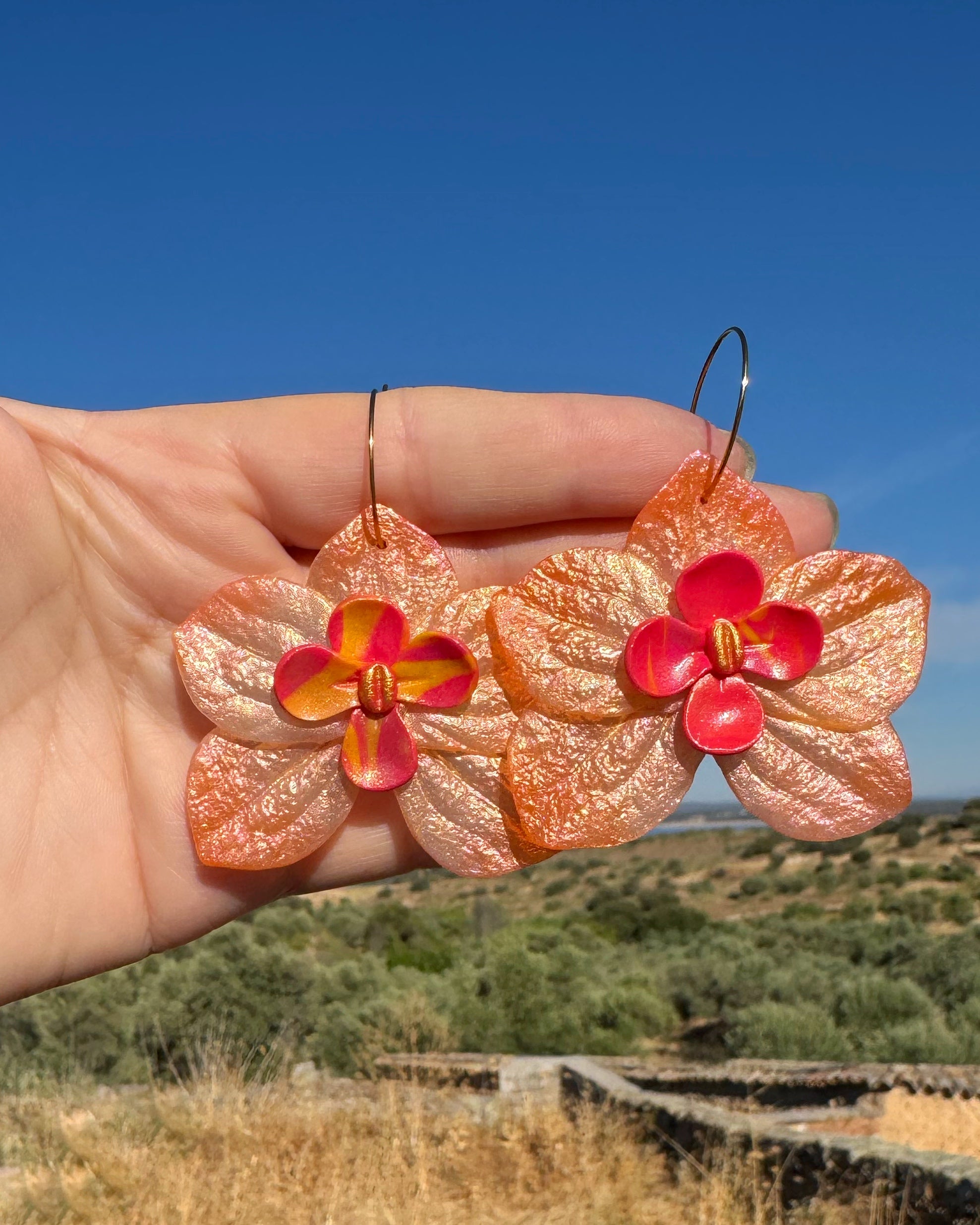 Pendientes Orquídea Maxi Tornasol