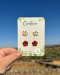 Pendientes botón Minis Jara / Amapola