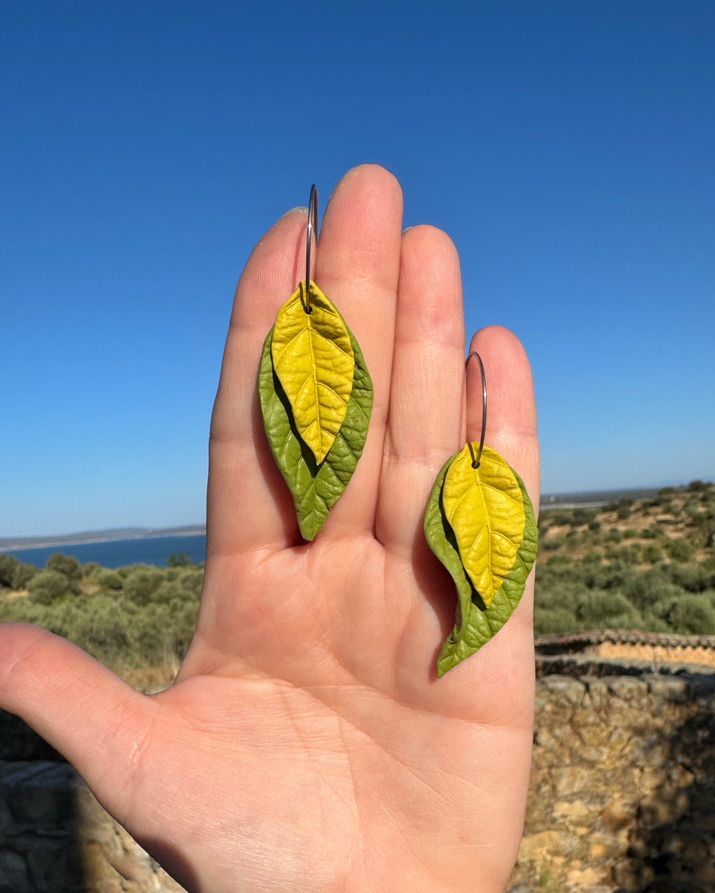 Pendientes Hoja Primavera