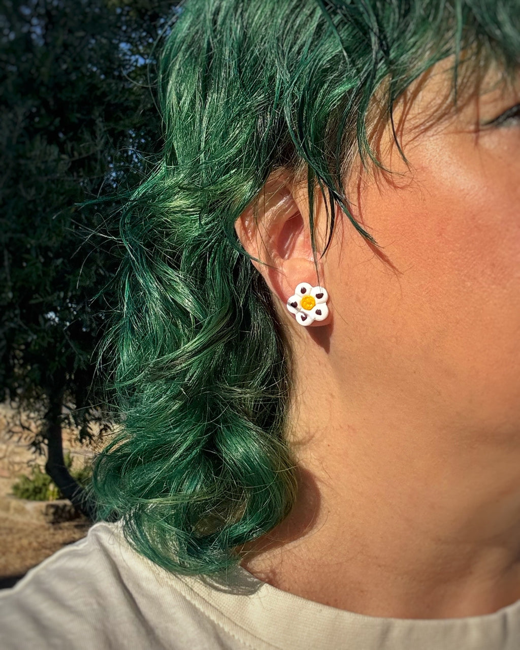 Pendientes botón Minis Jara / Amapola